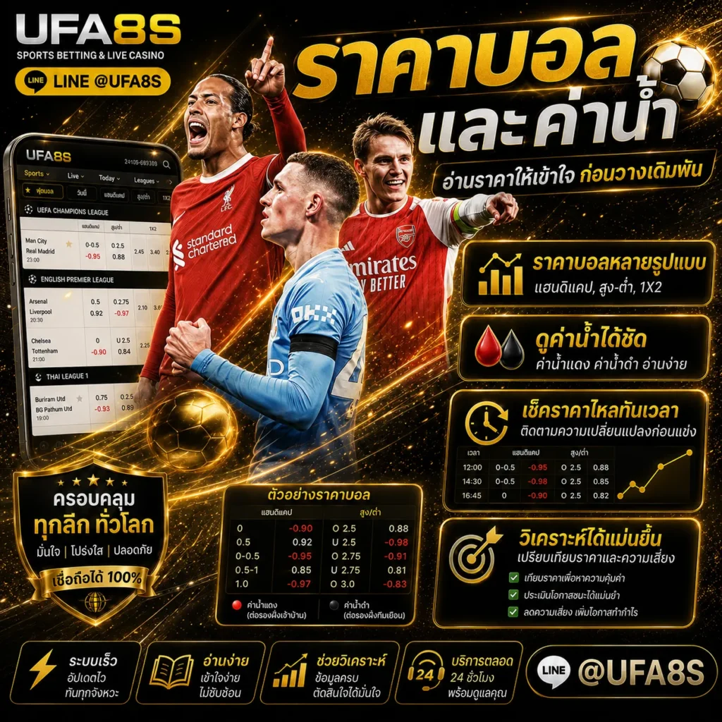 ราคาบอลและค่าน้ำ